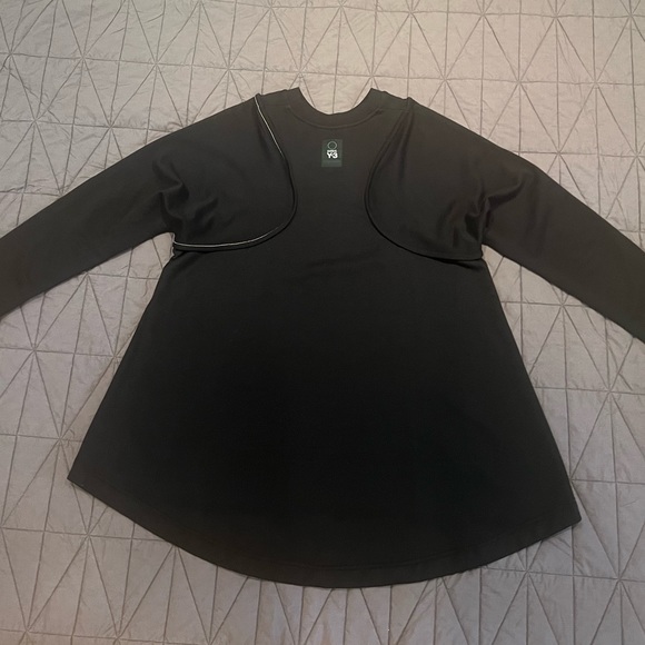 Y-3 Yohji Yamamoto Black Top w/Geometric Contrasting Top Stitching Size L - Picture 11 of 15